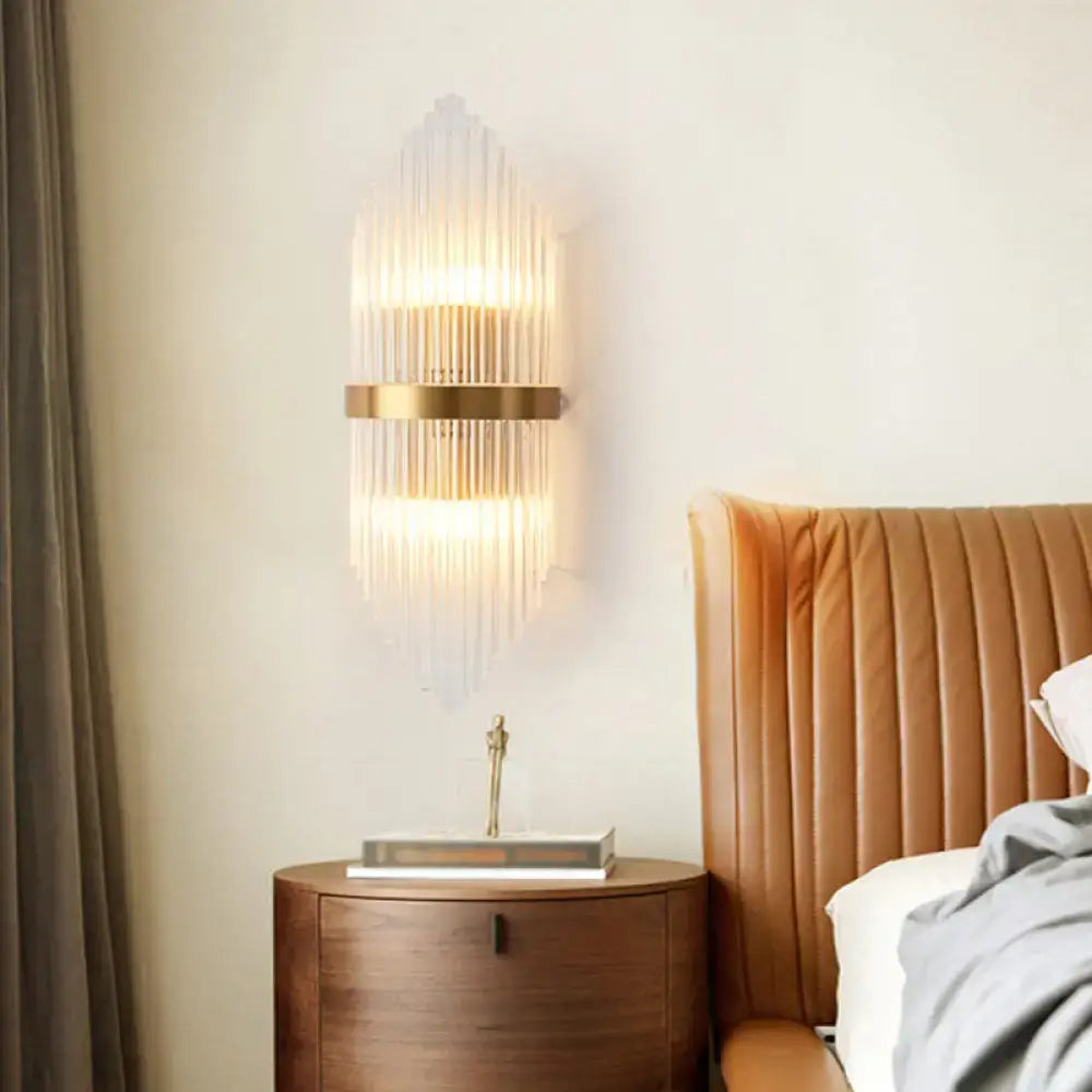 Elegant gold crystal prism wall sconce light living room lighting