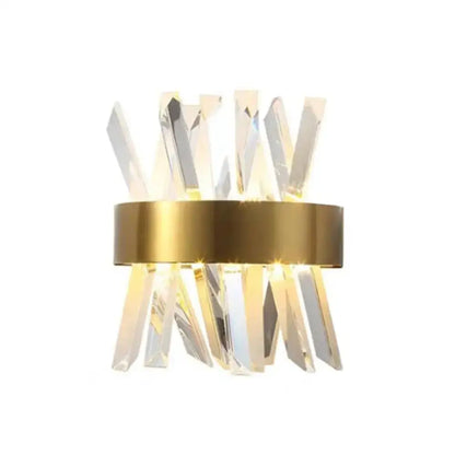Elegant gold crystal prism wall sconce light living room lighting