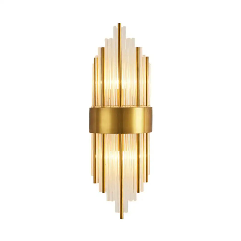 Elegant gold crystal prism wall sconce light living room lighting