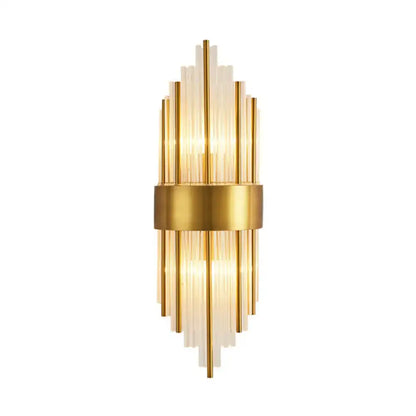 Elegant gold crystal prism wall sconce light living room lighting