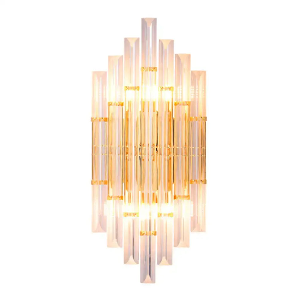 Elegant gold crystal prism wall sconce light living room lighting
