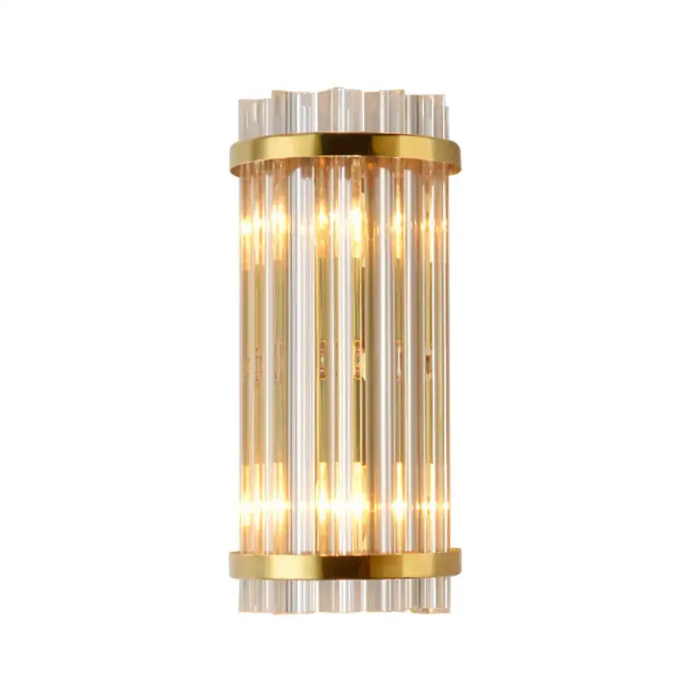 Elegant gold crystal prism wall sconce light living room lighting