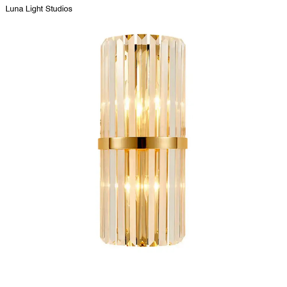Elegant gold crystal prism wall sconce light living room lighting
