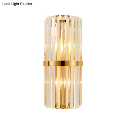 Elegant gold crystal prism wall sconce light living room lighting