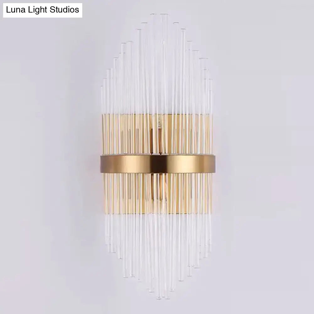Elegant gold crystal prism wall sconce light living room lighting