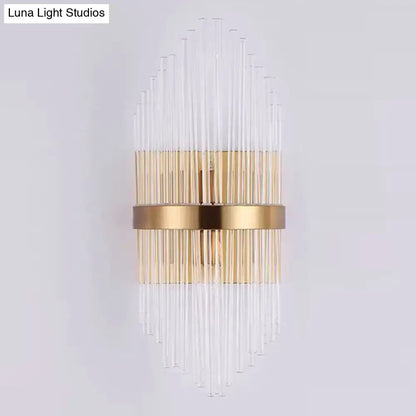 Elegant gold crystal prism wall sconce light living room lighting