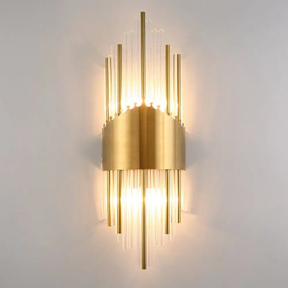 Elegant gold crystal prism wall sconce light living room lighting