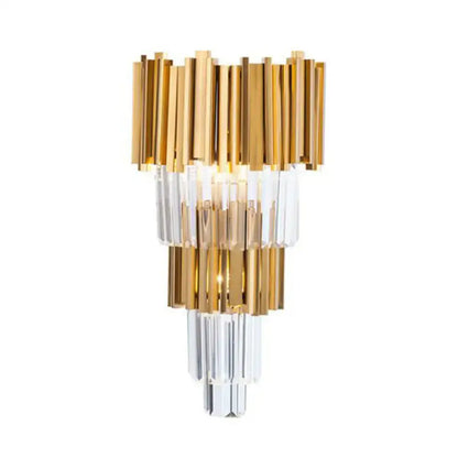 Elegant gold crystal prism wall sconce light living room lighting