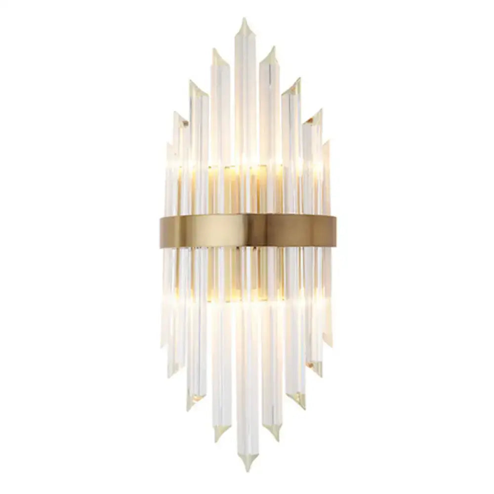 Elegant gold crystal prism wall sconce light living room lighting