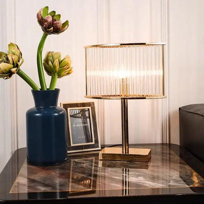 Elegant gold crystal table decor lamp bedroom desk light