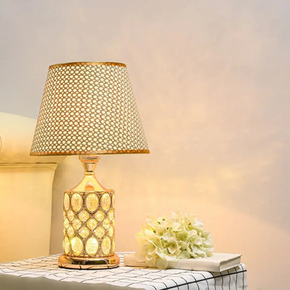 Elegant gold crystal table lamp for bedroom ambiance