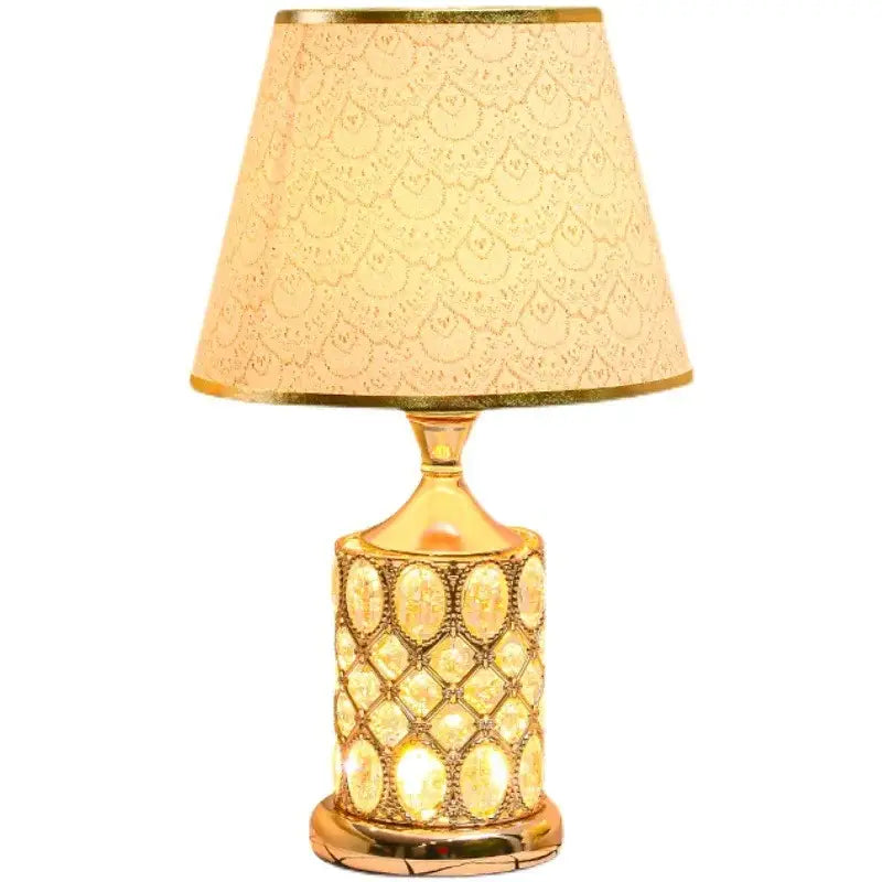 Elegant gold crystal table lamp for bedroom ambiance