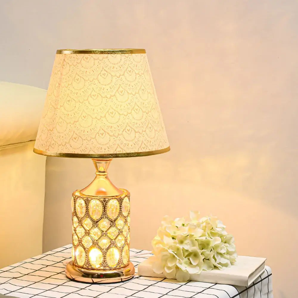 Elegant gold crystal table lamp for bedroom ambiance