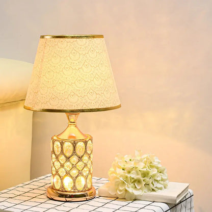 Elegant gold crystal table lamp for bedroom ambiance