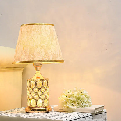 Elegant gold crystal table lamp for bedroom ambiance