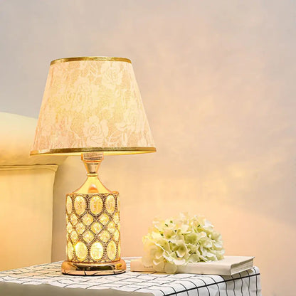 Elegant gold crystal table lamp for bedroom ambiance