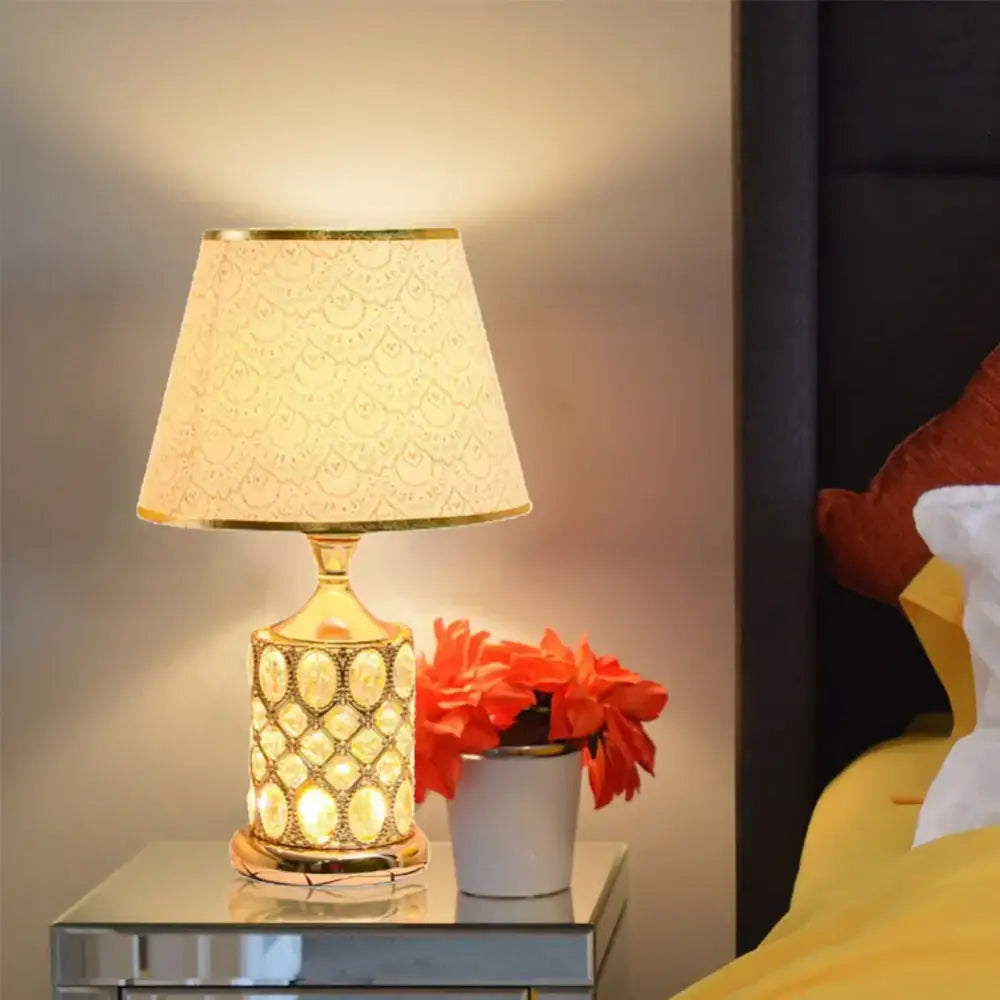 Elegant gold crystal table lamp for bedroom ambiance