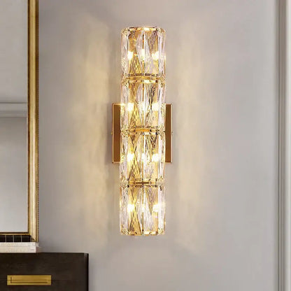 Elegant gold crystal wall lamp living room sconce