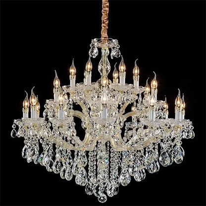 Elegant gold crystal candle chandelier for villa hall