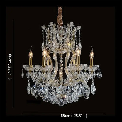 Elegant gold crystal candle chandelier for villa hall