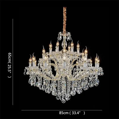 Elegant gold crystal candle chandelier for villa hall