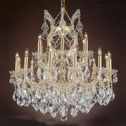Elegant gold crystal candle chandelier for villa hall