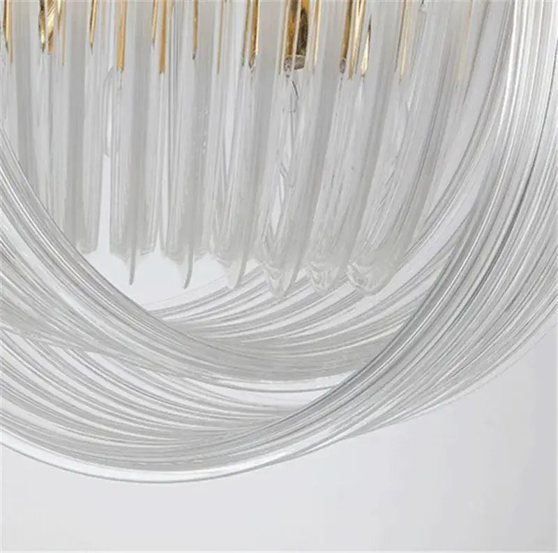 Elegant gold glass tube pendant chandelier dining room light