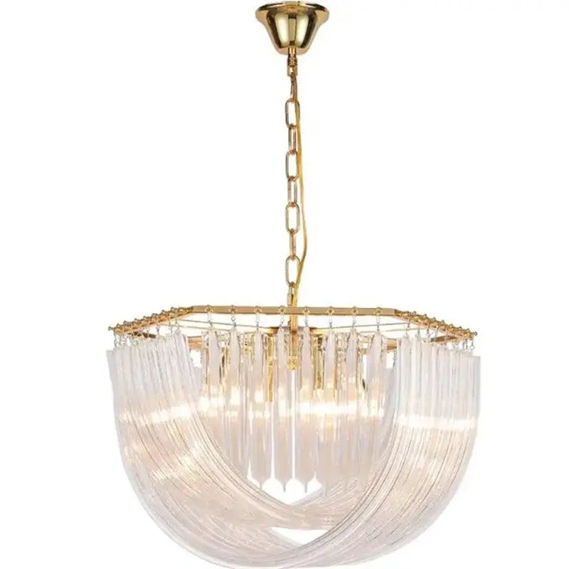 Elegant gold glass tube pendant chandelier dining room light