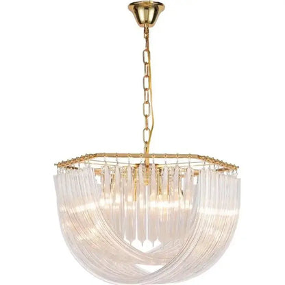 Elegant gold glass tube pendant chandelier dining room light
