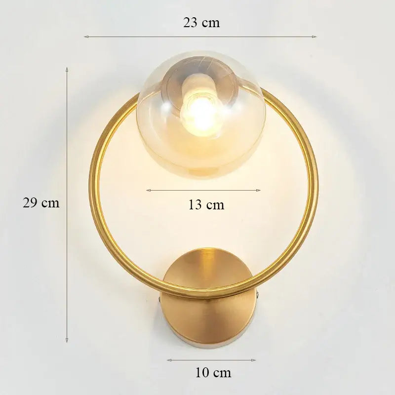 Elegant gold iron wall lamp with frosted glass shade for bedroom
