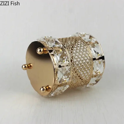 Elegant gold lattice hollow glass jar bedroom makeup brush holder