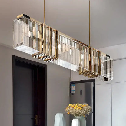 Elegant gold lustre crystal pendant light dining room chandelier