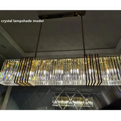 Elegant gold lustre crystal pendant light dining room chandelier