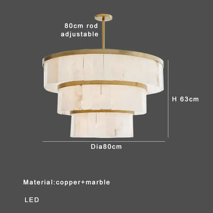 Elegant gold marble tiered pendant light for dining room