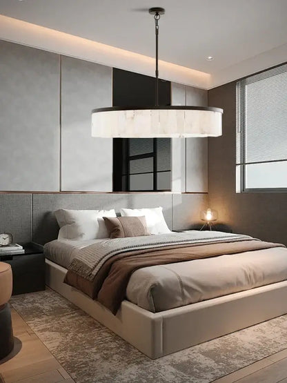 Elegant gold marble tiered pendant light for dining room