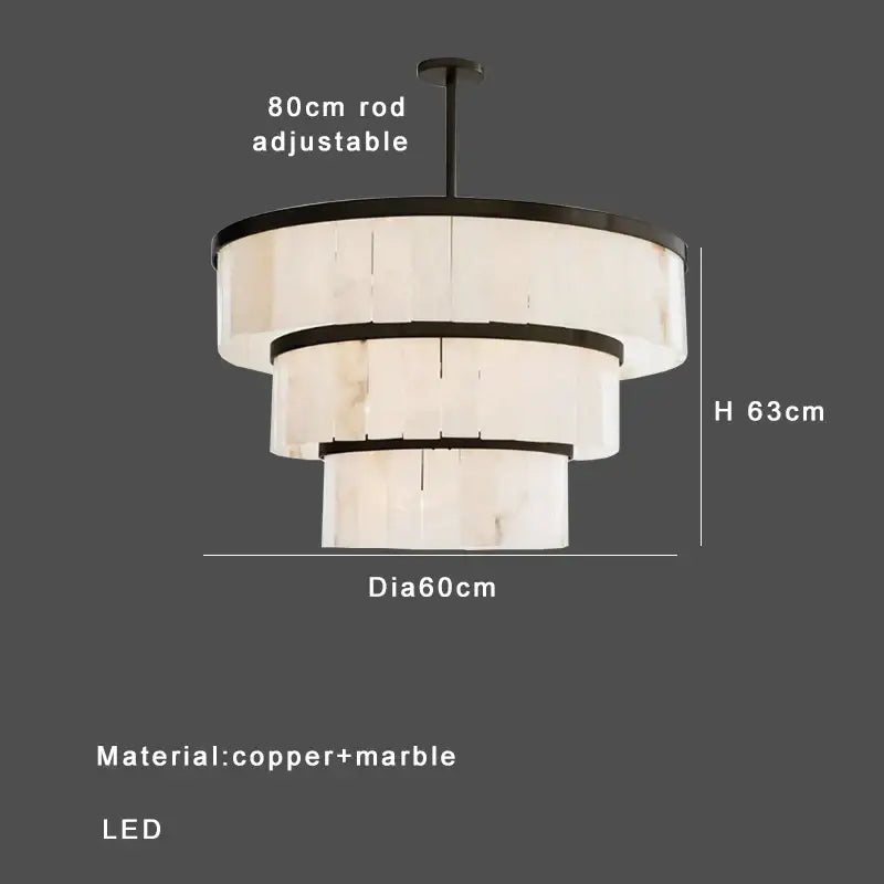 Elegant gold marble tiered pendant light for dining room