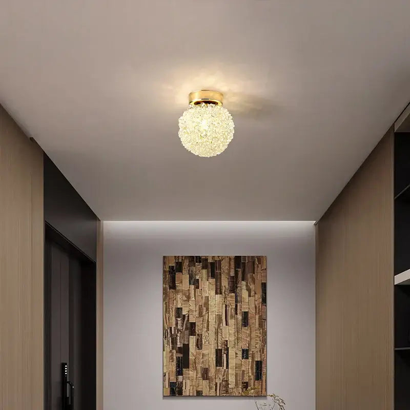 Elegant gold metal crystal pendant light for dining room