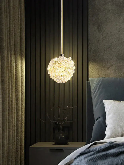 Elegant gold metal crystal pendant light for dining room