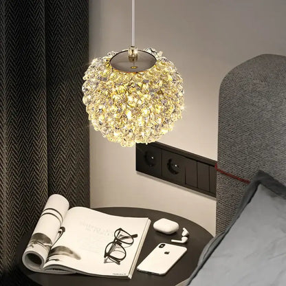 Elegant gold metal crystal pendant light for dining room