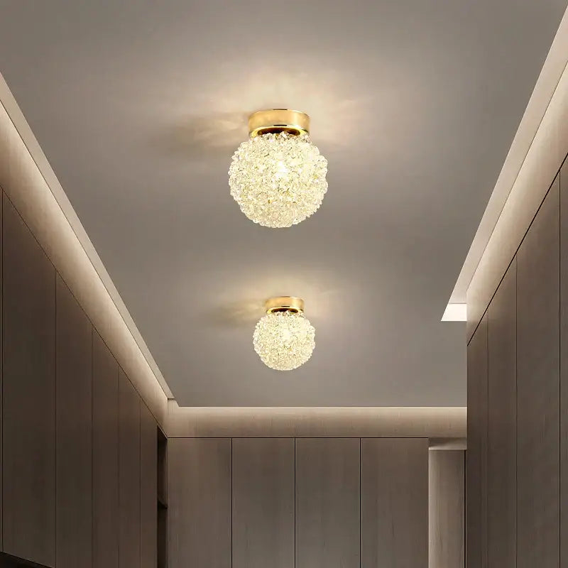 Elegant gold metal crystal pendant light for dining room