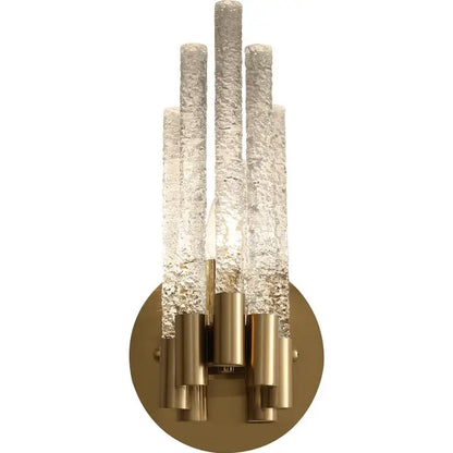 Elegant gold metal textured glass wall sconce bedroom lamp