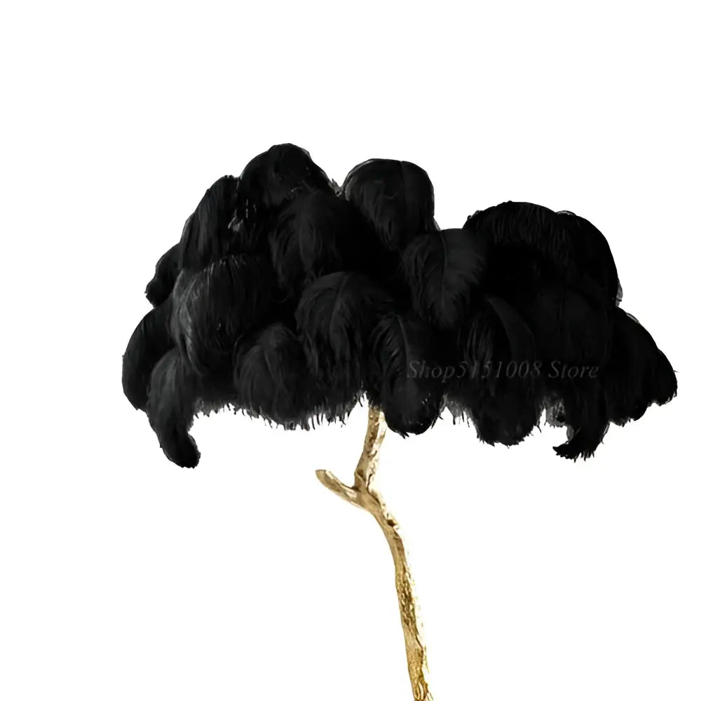 Elegant gold ostrich feather floor lamp bedroom tree light