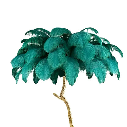 Elegant gold ostrich feather floor lamp bedroom tree light