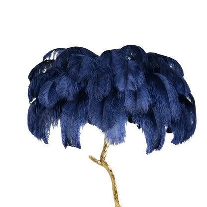 Elegant gold ostrich feather floor lamp bedroom tree light