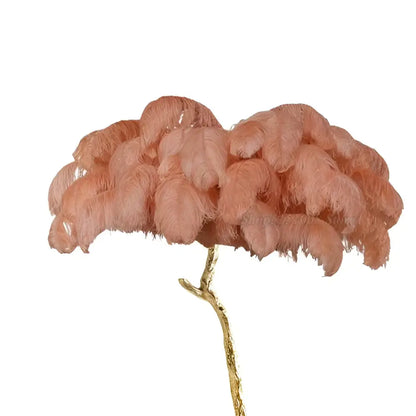 Elegant gold ostrich feather floor lamp bedroom tree light