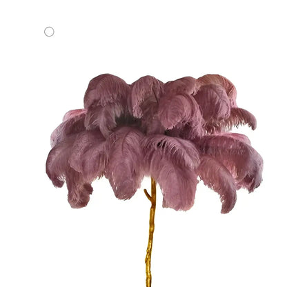 Elegant gold ostrich feather floor lamp bedroom tree light