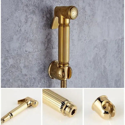 Elegant gold & silver handheld bidet sprayer set – bathroom kit