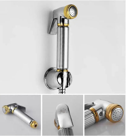 Elegant gold & silver handheld bidet sprayer set – bathroom kit
