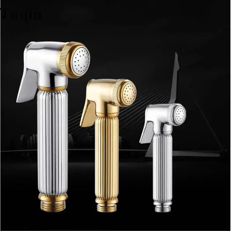 Elegant gold & silver handheld bidet sprayer set – bathroom kit