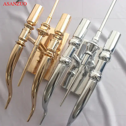 Elegant gold & silver iron claw horn wall sconce – bedroom pair
